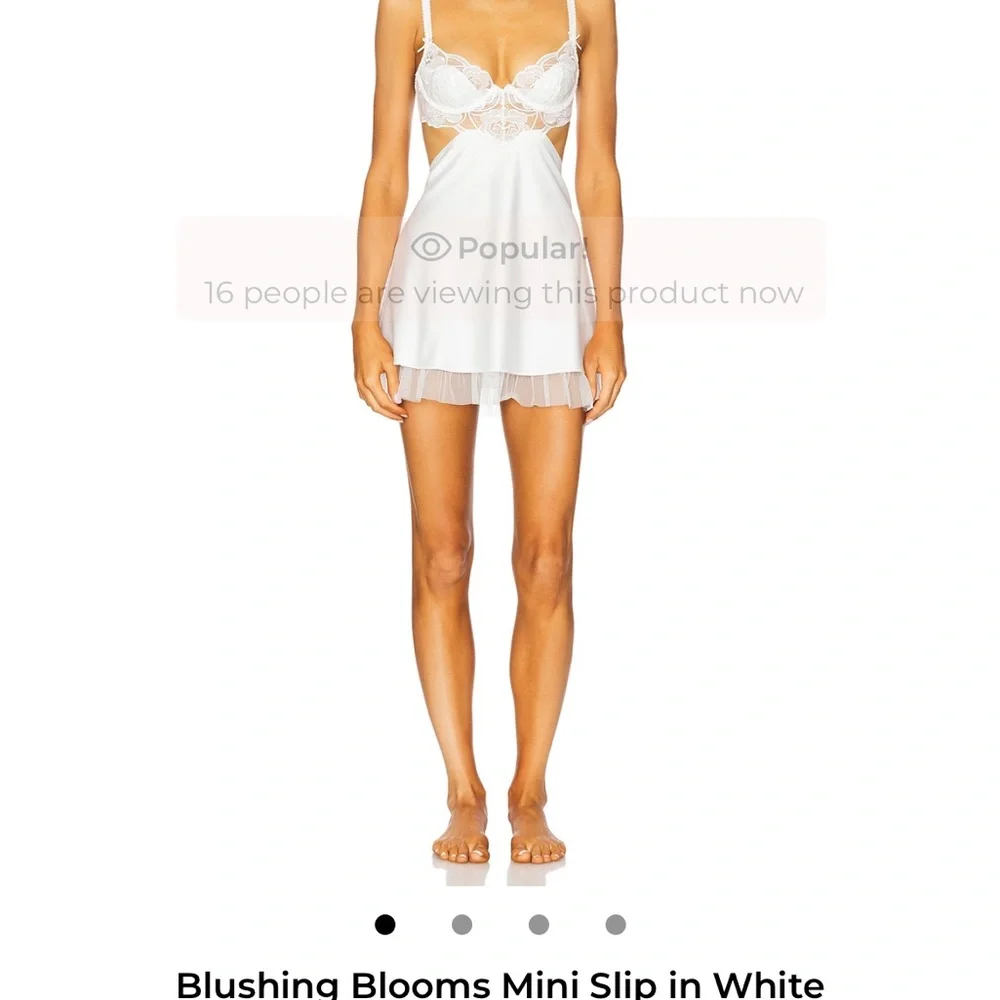 For Love And Lemons Blushing Blooms Mini Slip - White - Picture 1 of 1